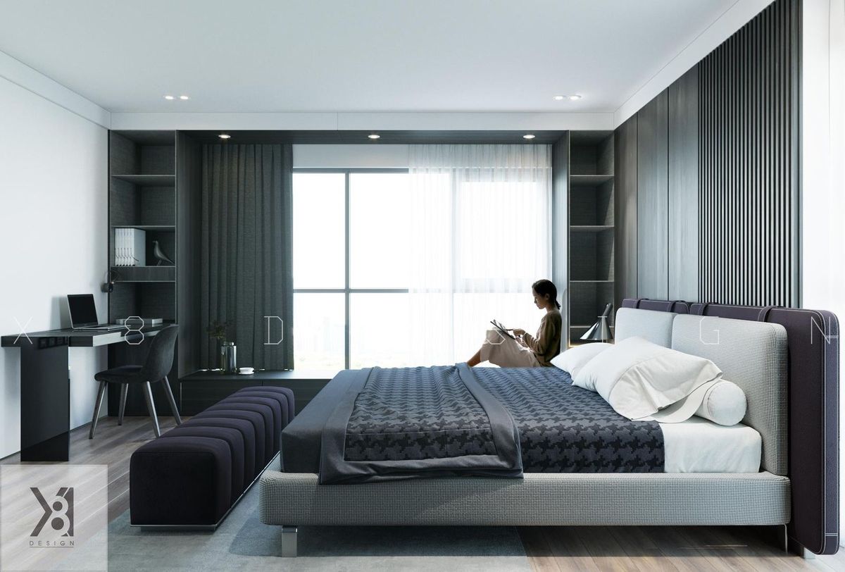 Phòng ngủ giường bệt chung cư Center Point Cầu Giấy
